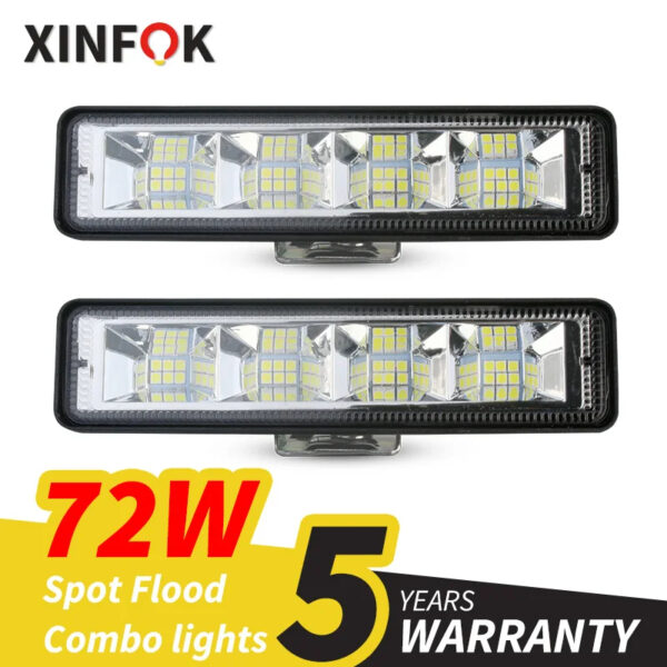 72W LED Work Light Bar - Combo Beam, Waterproof, for Cars, SUVs, ATVs & Trucks