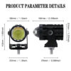 Dual Color LED Motorcycle Auxiliary Headlight - 5000LM, Waterproof, with Control Switch