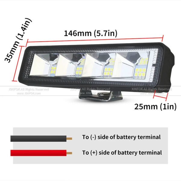 72W LED Work Light Bar - Combo Beam, Waterproof, for Cars, SUVs, ATVs & Trucks