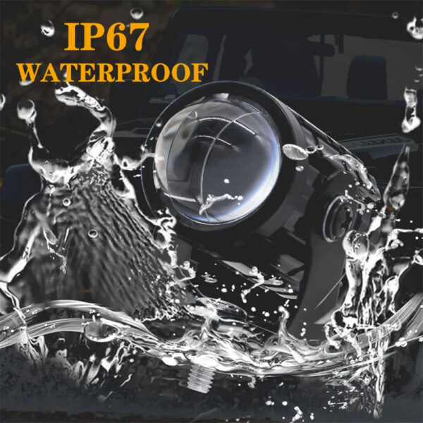 Dual Color LED Motorcycle Auxiliary Headlight - 5000LM, Waterproof, with Control Switch