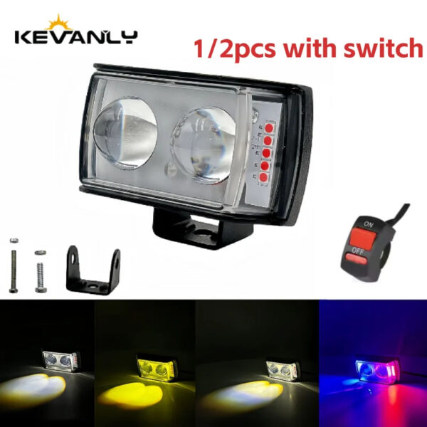 Multi-Color Motorcycle LED Auxiliary Light (12-32V)