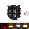 Owl Shape LED Motorcycle Headlight - 4 Modes (R/Y/W)