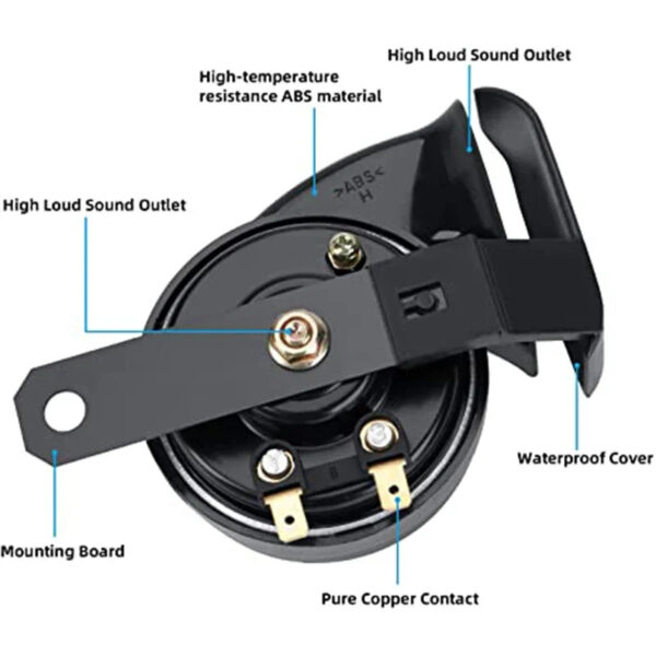 Universal 12V Motorcycle Snail Horn - 130DB Waterproof