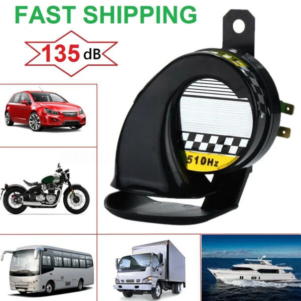 Universal 12V Motorcycle Snail Horn - 130DB Waterproof
