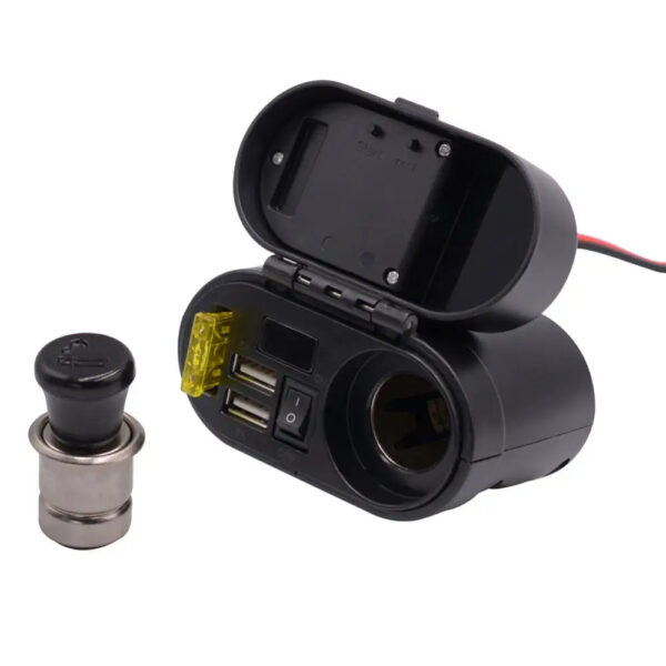 12V Handlebar USB Charger with Voltmeter