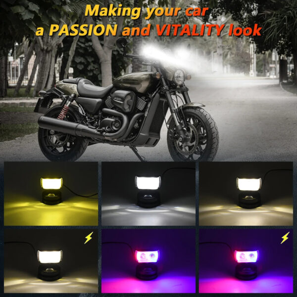 Multi-Color Motorcycle LED Auxiliary Light (12-32V)